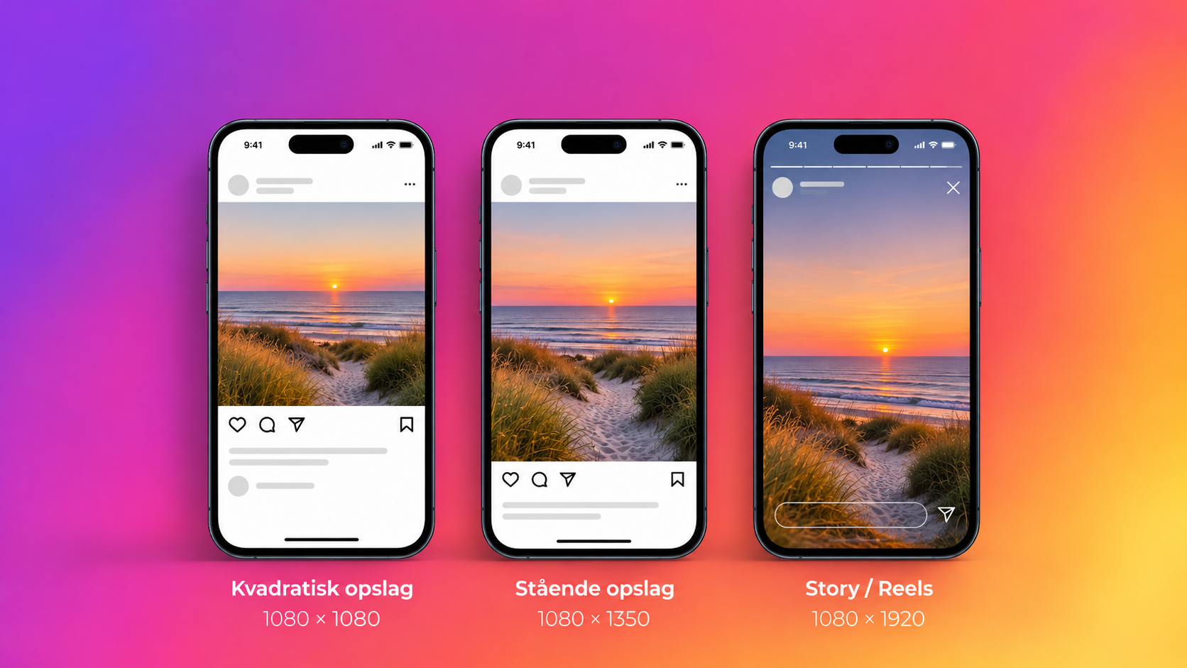 Billedstørrelser på Instagram