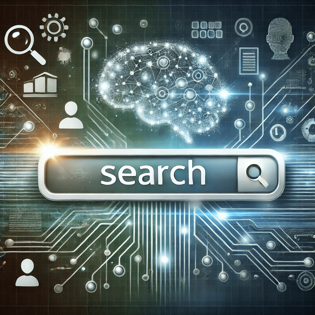 AI bliver nu brugt til søgninger - læs mere om hvordan du sikre at du kan blive vist. Illustration af søgning med AI.