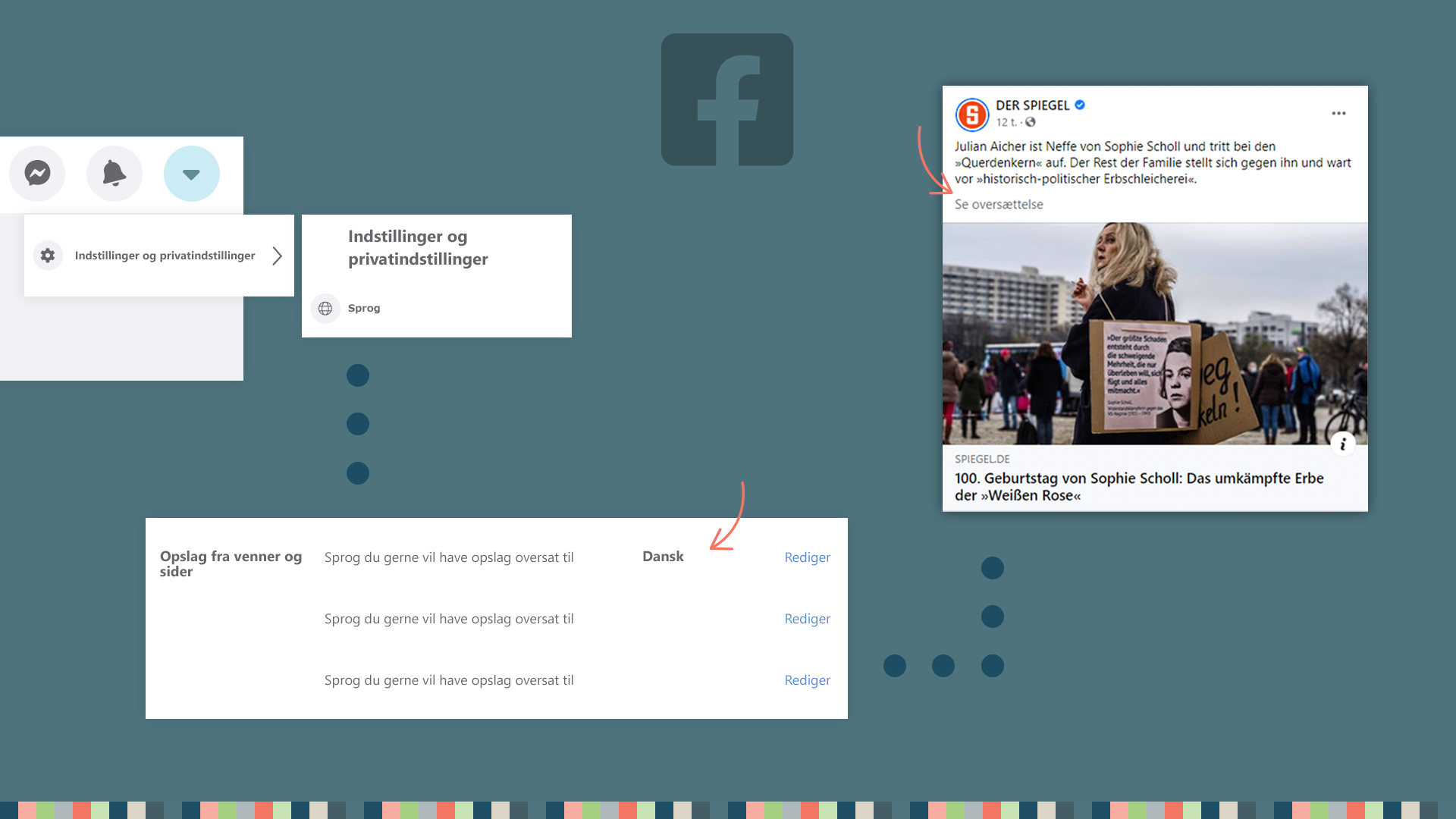 Visuel guide til oversæt i Facebook