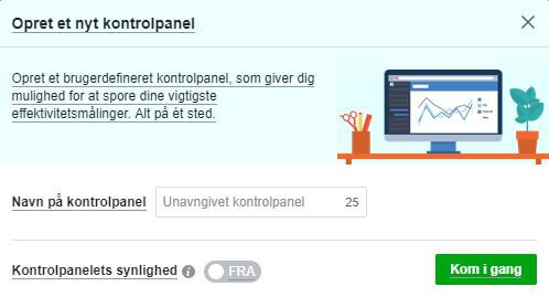 Tilføj nyt kontrolpanel Facebook Analytics